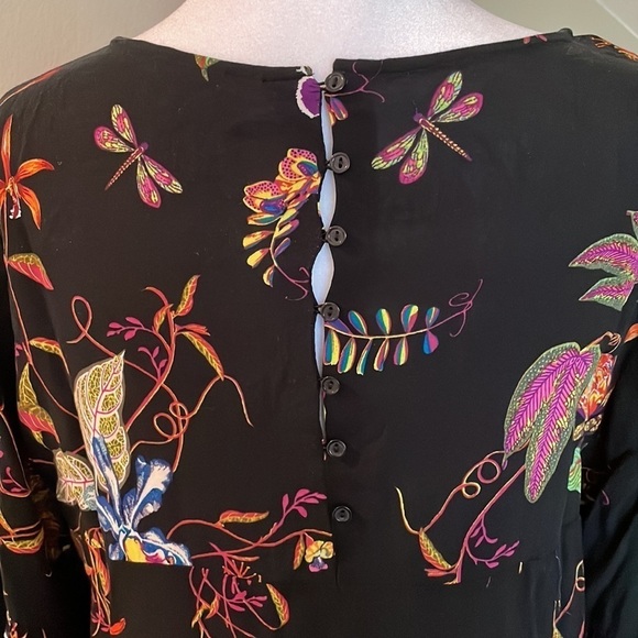 H&M Black Floral Ruffle Sleeve Dress 10 - Picture 4 of 10